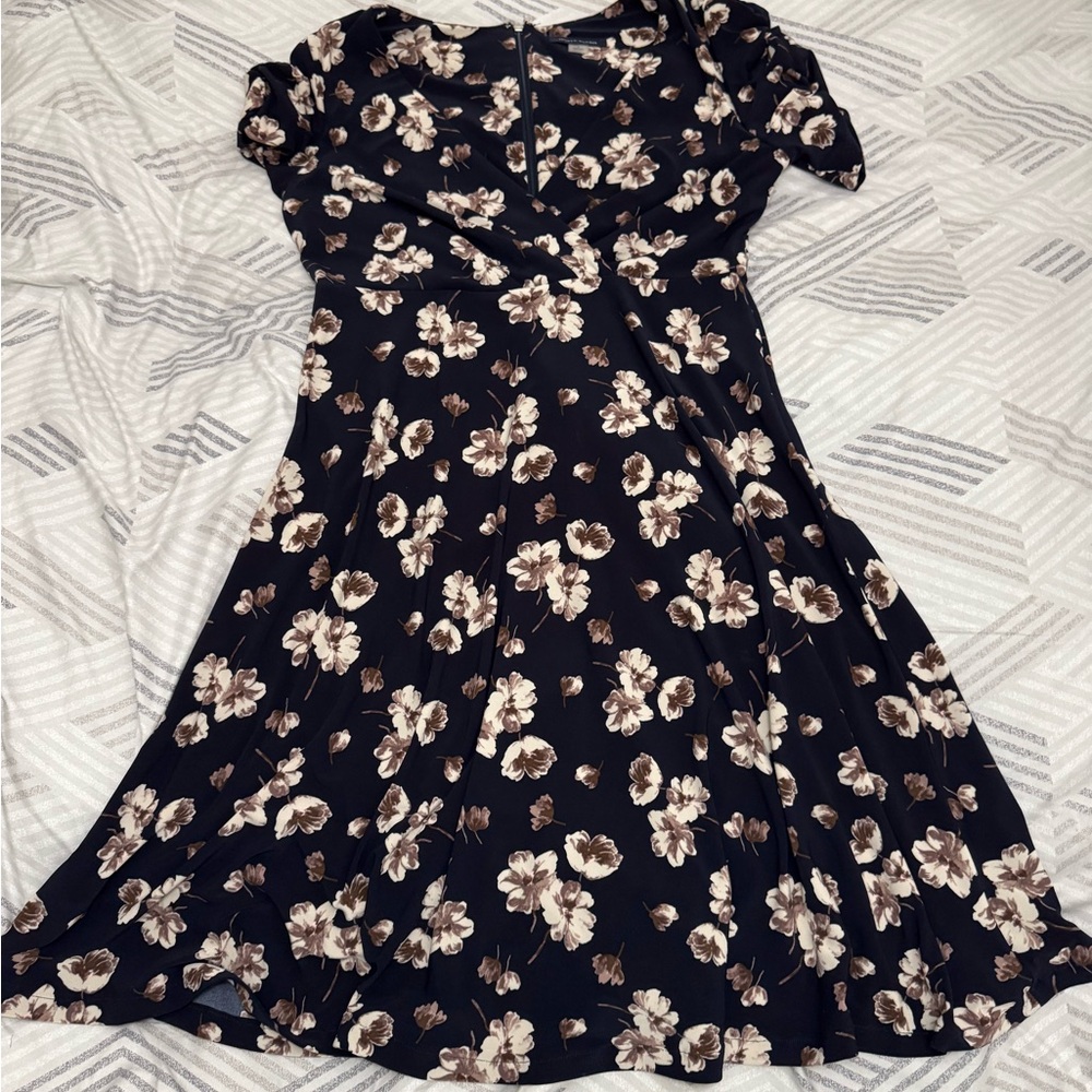 Tommy Hilfiger Black Dress with Brown Floral Pattern